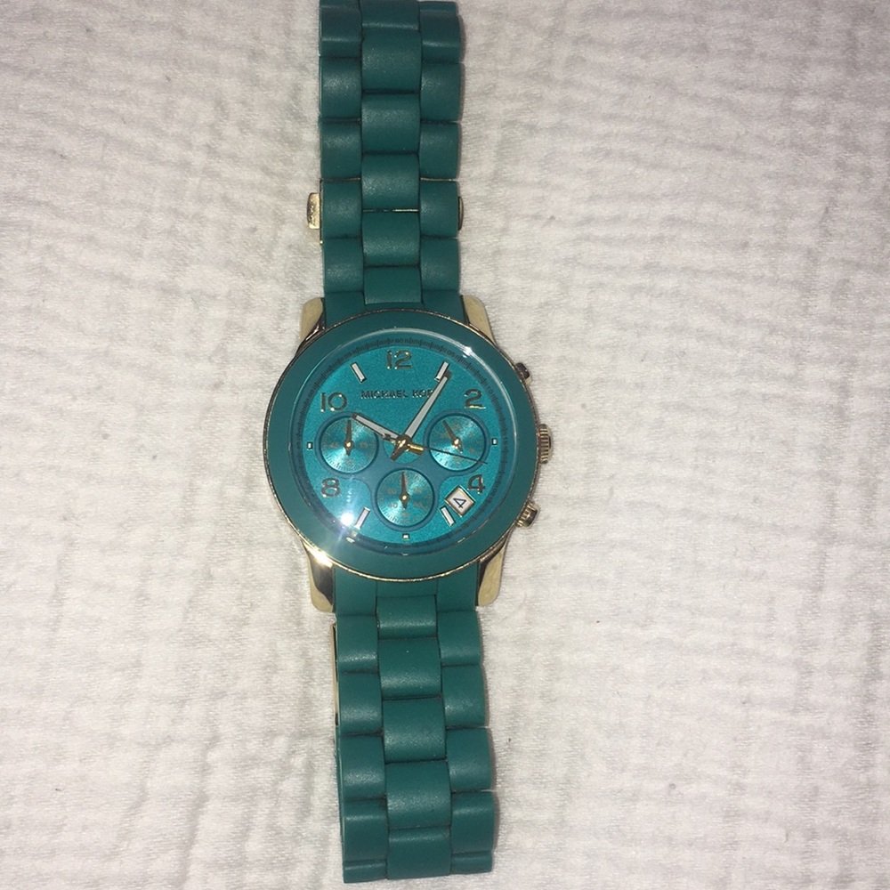 Michael Kors Teal and Gold Accent Watch